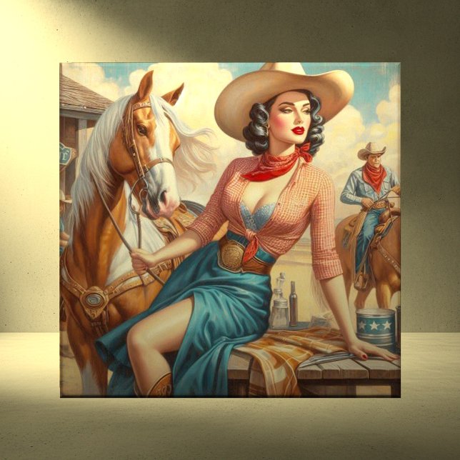 Vintage Cowgirl Tile (Creator Uploaded)
