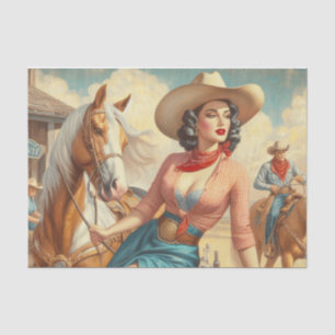 Vintage Cowgirl Tissue Paper