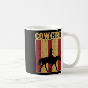 Vintage Cowgirl Western Horse And Rider Silhouette Coffee Mug