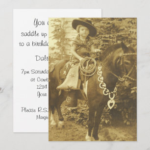 VINTAGE COWGIRL WESTERN PARTY INVITATION
