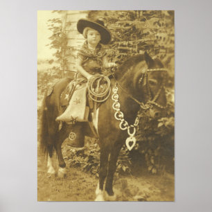 VINTAGE COWGIRL WESTERN  POSTER