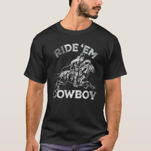 Vintage Cowgirl Woman's Country Ride'em Cowboy Hor T-Shirt