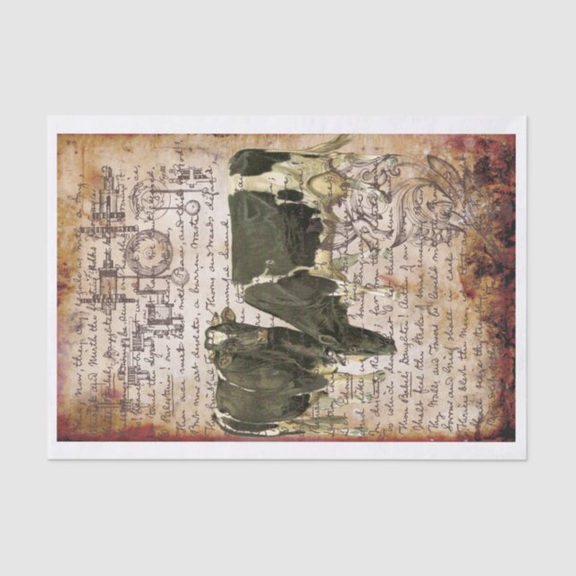 Vintage Cows Tissue Paper (Front)