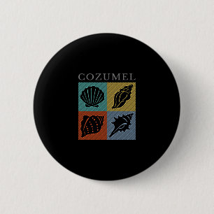 Vintage Cozumel Mexico Colorful Beach Vacation Sou 6 Cm Round Badge