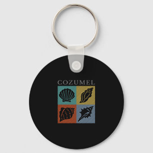 Vintage Cozumel Mexico Colorful Beach Vacation Sou Key Ring