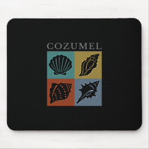 Vintage Cozumel Mexico Colorful Beach Vacation Sou Mouse Mat