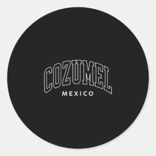 Vintage Cozumel Mexico Retro Throwback Preppy Wome Classic Round Sticker