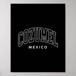 Vintage Cozumel Mexico Retro Throwck Preppy Women Poster