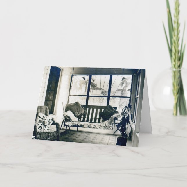 Vintage Cozy Porch Holiday Card (Front)