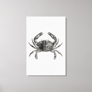 Vintage Crab Antique Crabs Personalised Template Canvas Print