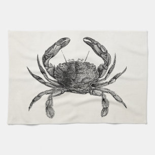 Vintage Crab Antique Crabs Personalised Template Tea Towel