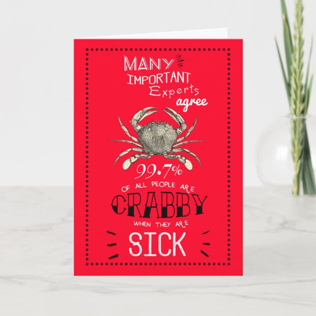 Vintage Crab Get Well Card (Front)