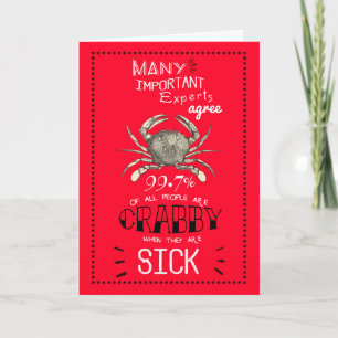 Vintage Crab Get Well Card