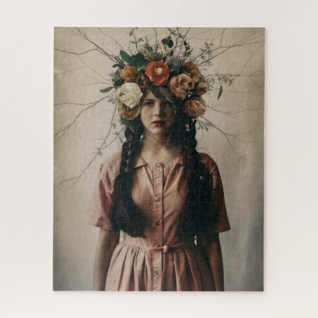 Vintage Cracked Portrait Jigsaw Puzzle (Vertical)