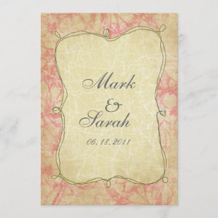 Vintage Crackled Pink Cherry Blossoms Invitation