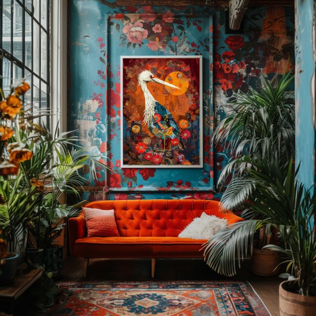 Vintage Crane Bird  Rustic Texture  Decoupage  Tissue Paper (Creator Uploaded)