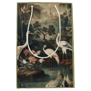 vintage cranes and palaces in the tropics medium gift bag