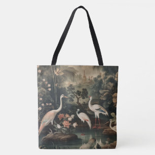 vintage cranes and palaces in the tropics tote bag