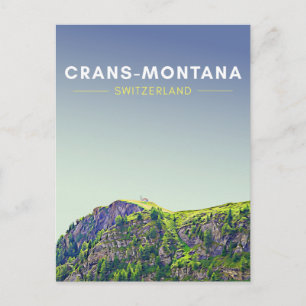 Vintage Crans-Montana Switzerland Travel Postcard