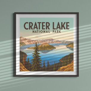 Vintage Crater Lake National Park Poster