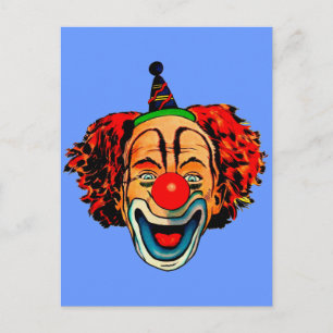 Vintage Crazy Clown Postcard