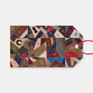 Vintage Crazy Patchwork Quilt Gift Tags