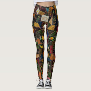Vintage Crazy Quilt Leggings