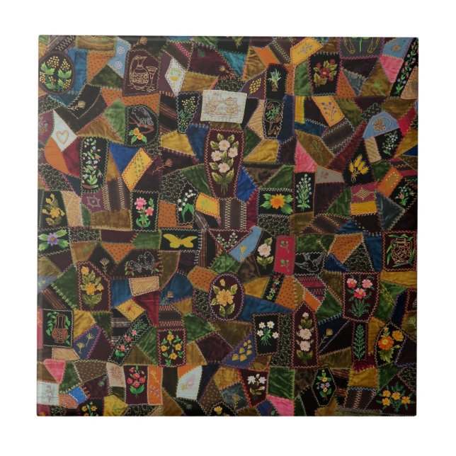 Vintage Crazy Quilt Tile (Front)