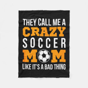 Vintage Crazy Soccer Mom Football Soccer Player T Fleece Blanket