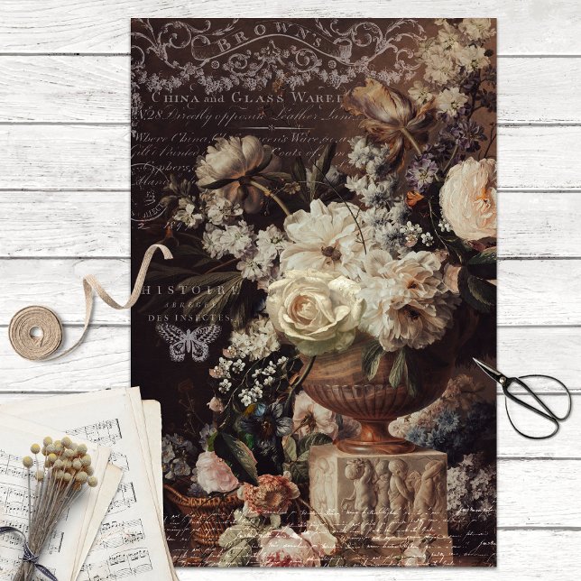 Vintage Cream and Brown Decoupage Tissue Paper (Creator Uploaded)