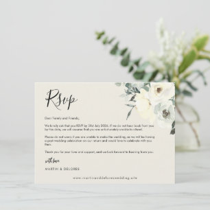 Vintage Cream Delicate Floral RSVP Postcard