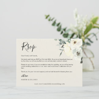 Vintage Cream Delicate Floral RSVP Postcard 