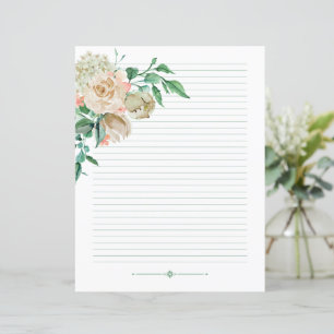 Vintage Cream floral lined writing paper