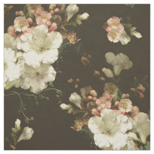 Vintage Cream Floral Pattern Fabric