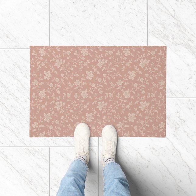 Vintage Cream Florals – Elegant Romantic  Doormat (Indoor)