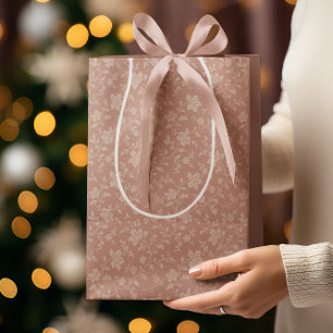 Vintage Cream Florals – Elegant Romantic Medium Gift Bag