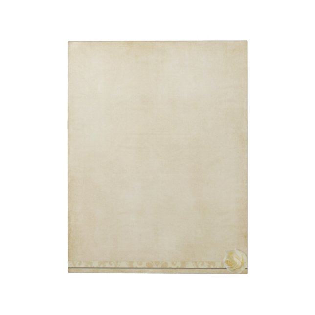 Vintage Cream Rose Notepad (Rotated)