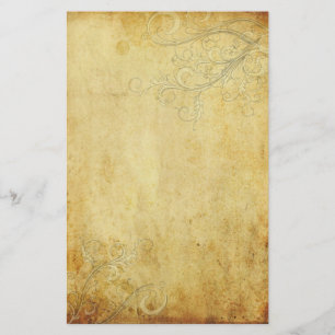Vintage cream swirls Wedding Parchment Stationery
