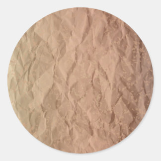 Vintage creased Paper Cards in Warm colours Classic Round Sticker