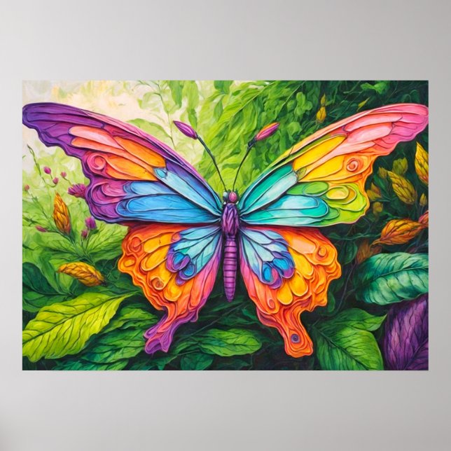 Vintage Creative Butterfly Art Illustration Poster (Front)