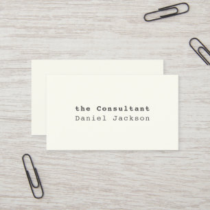 Vintage Creative Offwhite Minimal Typewriter Font Business Card