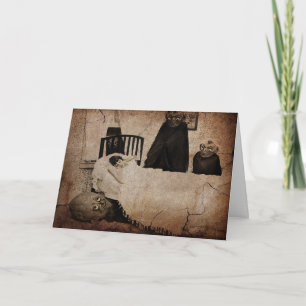 Vintage Creepy Bogeyman Halloween Card