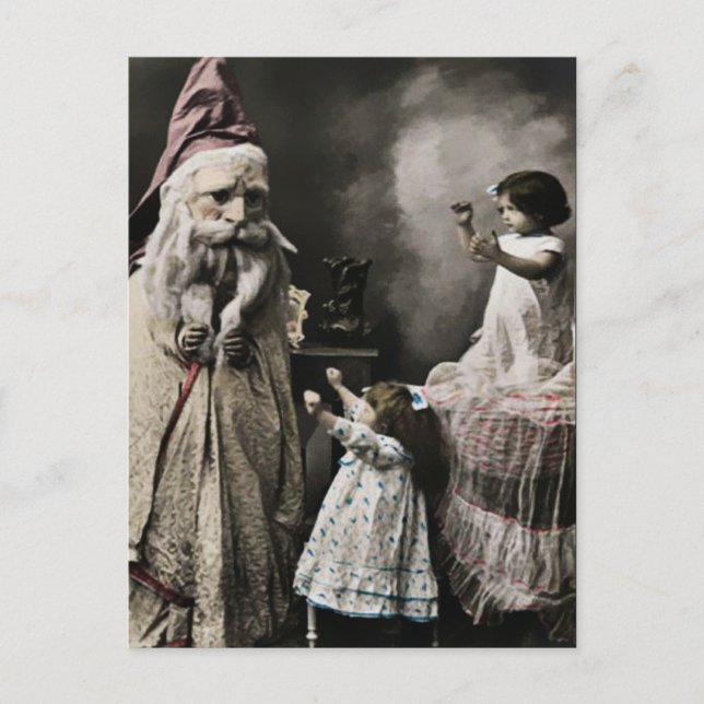 Vintage Creepy Christmas Postcard (Front)