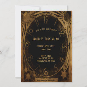 Vintage Creepy Clock Customisable Party Invitation