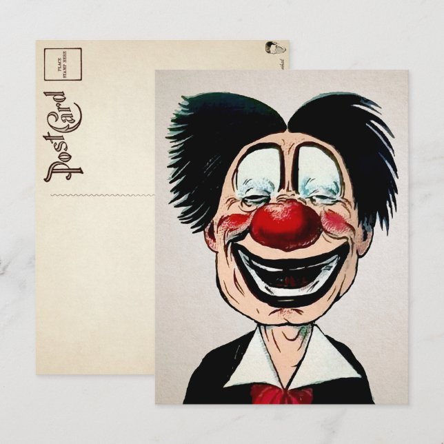Vintage Creepy Clown Postcard (Front/Back)
