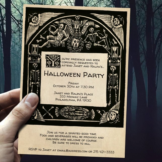 Vintage Creepy Customisable Funeral Style Invitation (Creator Uploaded)