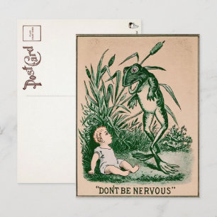 Vintage Creepy Frog Postcard