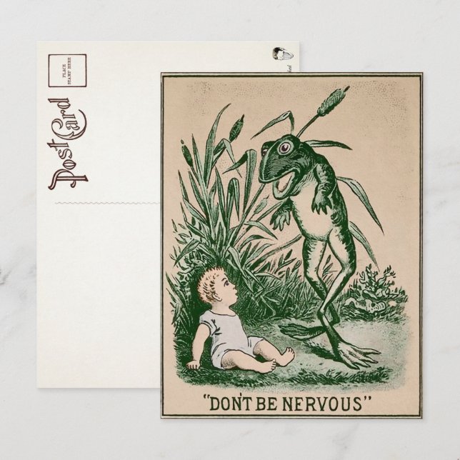 Vintage Creepy Frog Postcard  (Front/Back)