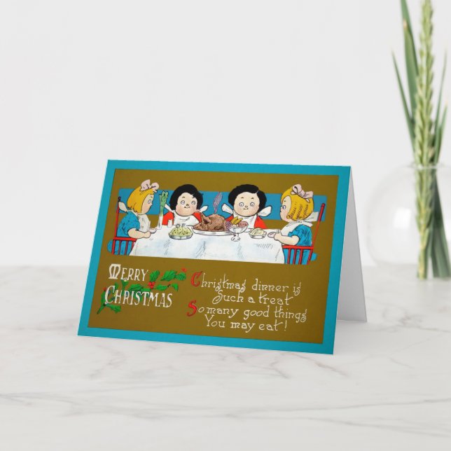 Vintage Creepy Kids Christmas Card (Front)