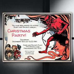 Vintage Creepy Krampus Customisable Invitation